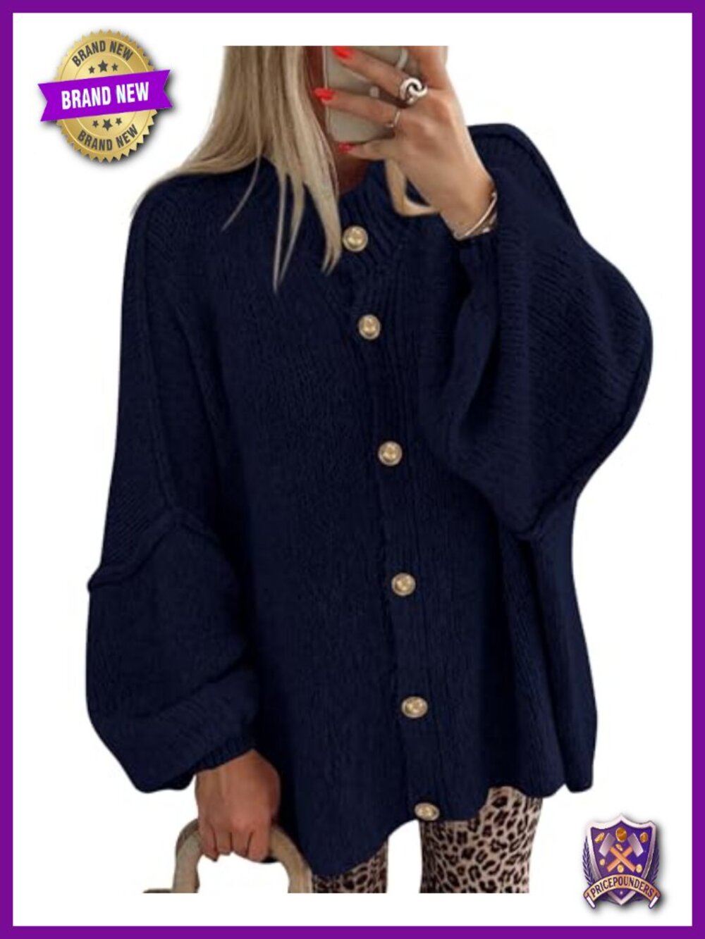 Oversized Open Front Cardigan Button Down Knit Fall Layering Sweater